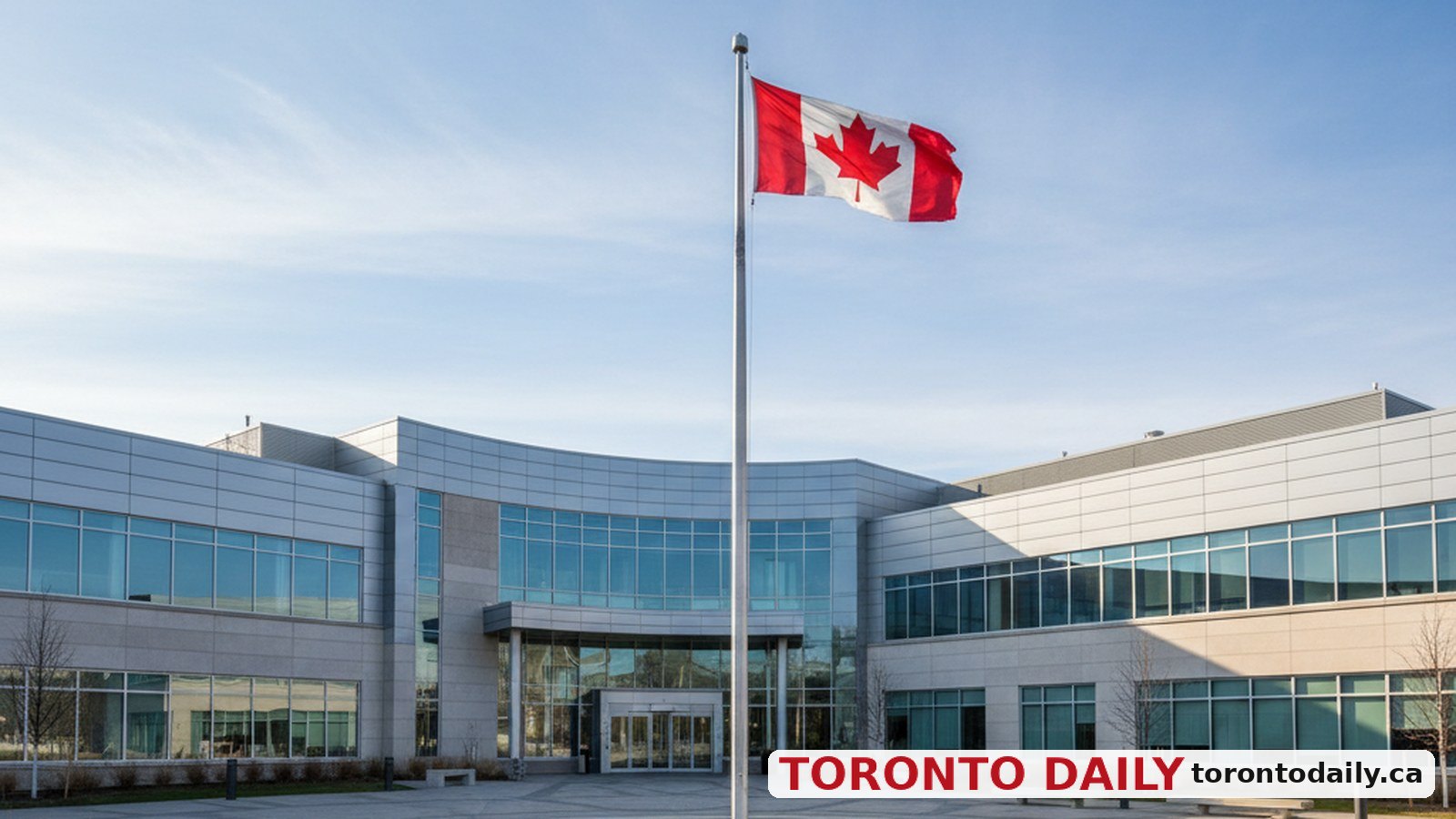 Flags at Half-Mast in Richmond Hill to Honour CFB Wainwright Tragedy Victims — AI-generated editorial image