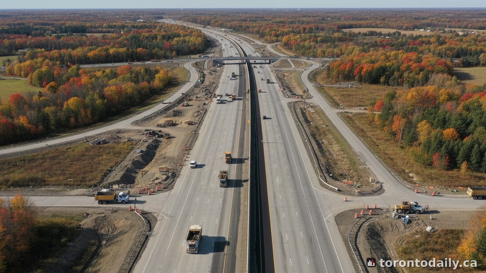 Highway 400 Widening North of Highway 9 Moves to Detailed Design — AI-generated photorealistic editorial image