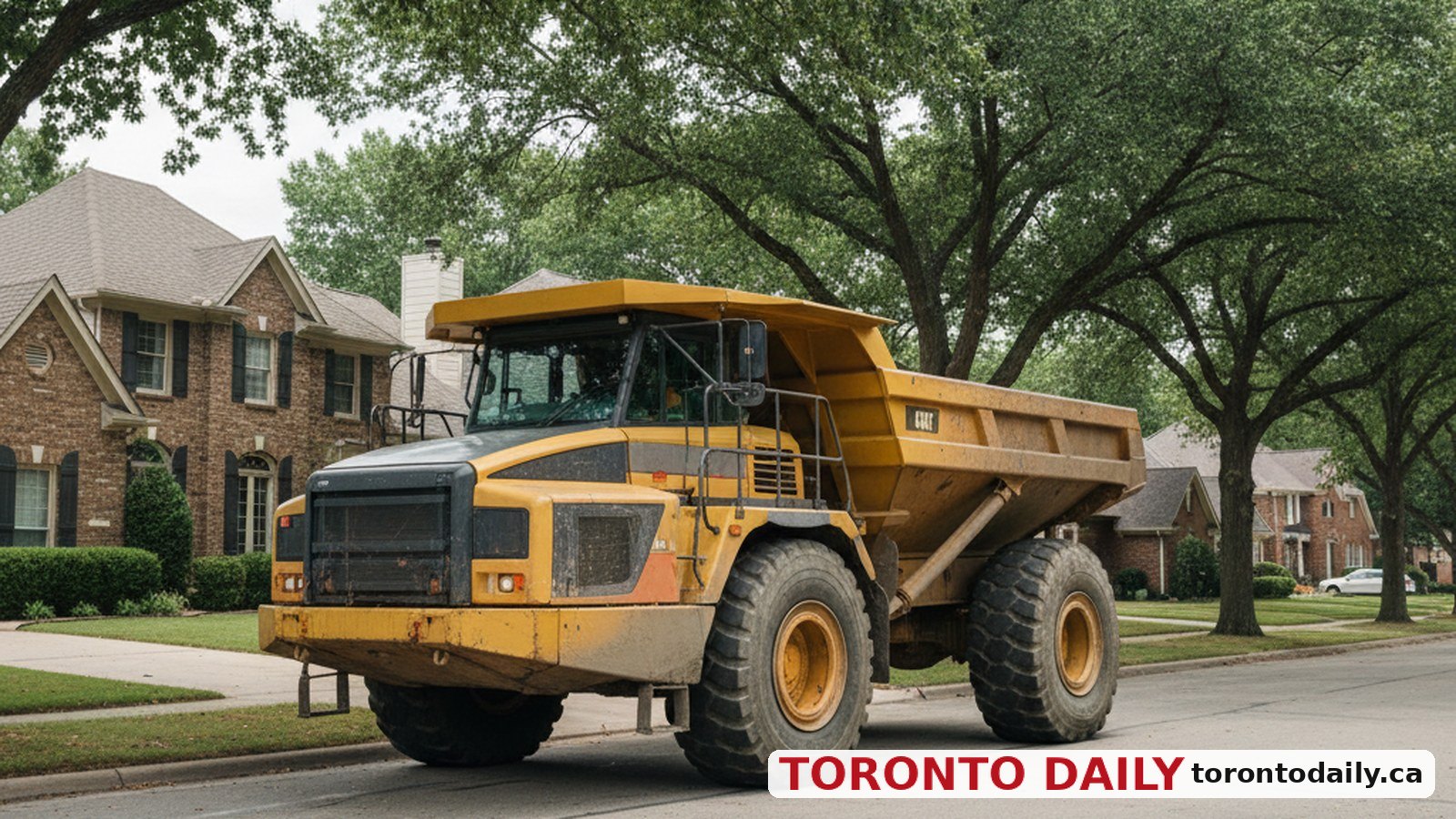 Nobleton Sewage Station Upgrade Brings More Truck Traffic Through 2028 — AI-generated editorial image