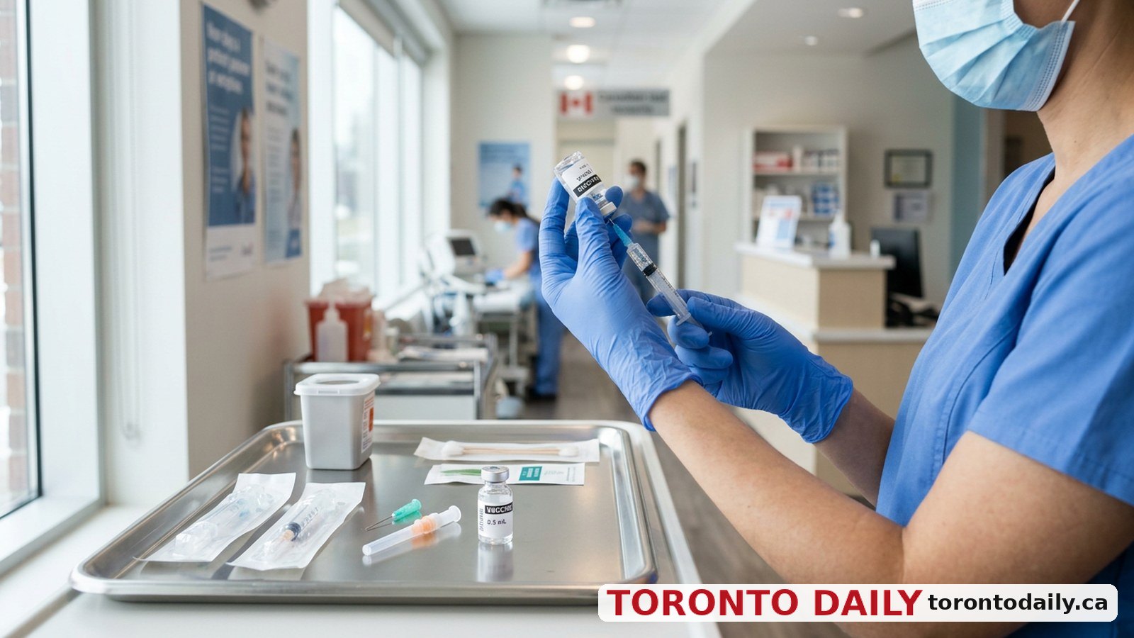York Region Urges Early Flu and COVID-19 Shots as Cases Rise — AI-generated editorial image