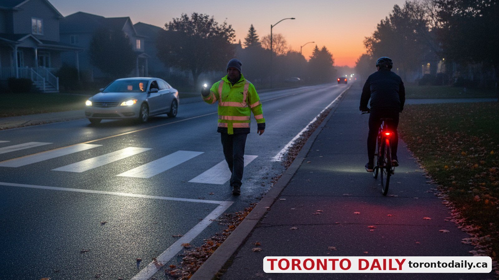 York Region Urges Travellers to Boost Visibility This Fall — AI-generated editorial image